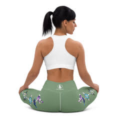 woman in green yoga pants